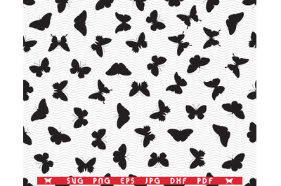 SVG Butterflies&2C; Seamless Silhouettes