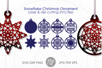 Snowflake Ornament SVG, Laser cut files