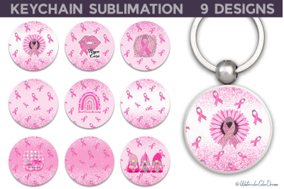 Breast Cancer Keychain Bundle | Pink Ribbon Keychain PNG