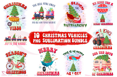 Christmas Vehicles Sublimation Bundle