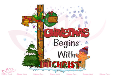 Christmas Begins With Christ PNG