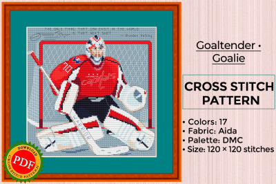 Goalie Cross Stitch Pattern | Goaltender | Hockey Goalie