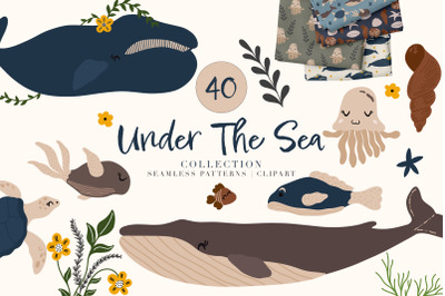 Under The Sea Vector Clipart - Sea Animal - Ocean  - Nautical Print