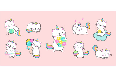 Cartoon kitty unicorn. Cats unicorns&2C; animated cartoon funny character