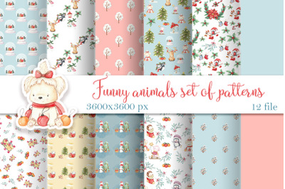 The Christmas graphics collection includes seamless patterns