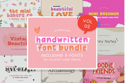 The Handwritten Font Bundle (Vol 02) - Handwritten Fonts, Handwriting