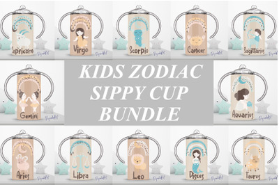 Baby ZODIAC BUNDLE 12 oz sippy cup design PNG