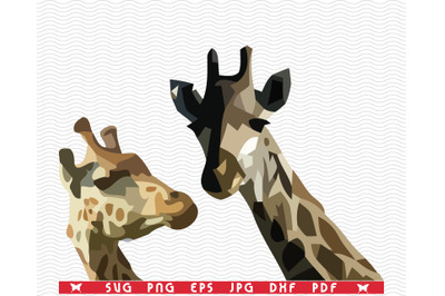 SVG Giraffes&2C; Colored Silhouette&2C; digital clipart