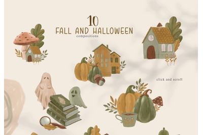 Cute fall and Thanksgiving clipart BUNDLE- 10 files