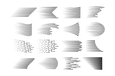 Speed lines. Fast motion lines, quick action effect and dynamic sport