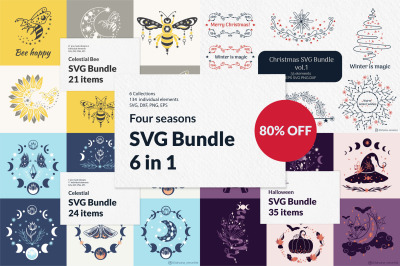 Four Seasons SVG Bundle for print | Seasonal signs SVGs