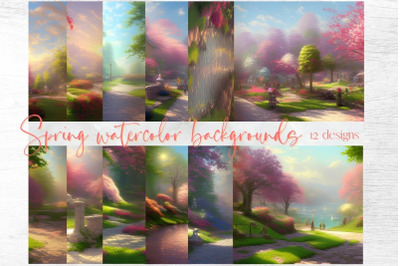 Spring Watercolor Backgrounds