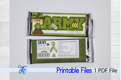 Army Boy Candy Bar Wrapper