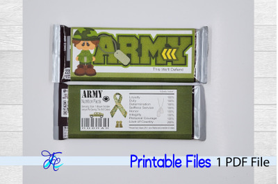 Army Girl Candy Bar Wrapper