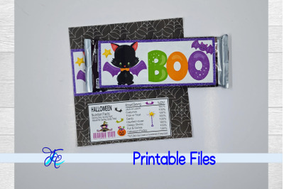 Halloween Bat Book Candy Bar Wrapper