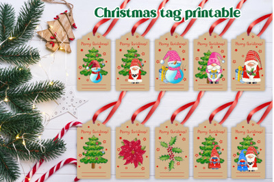 Christmas tag printable | Christmas gift tag PNG