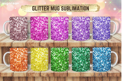 Mug Glitter Sublimation | PNG Bundle | Mug Wrap