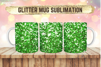 Green Glitter Mug Design | PNG Bundle | Mug Wrap