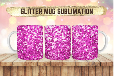 Pink Glitter Mug Design | PNG Bundle | Mug Wrap