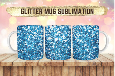 Blue Glitter Mug | PNG Bundle | Mug Wrap