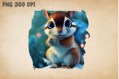 Super Cute Winter Chipmunk