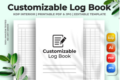 Customizable Log Book KDP Interior