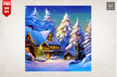 Warm and Cozy Houses Happy Christmas