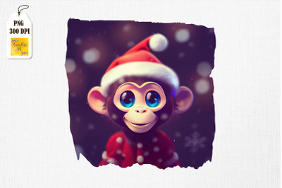 Super Cute Monkey Santa Hat Christmas