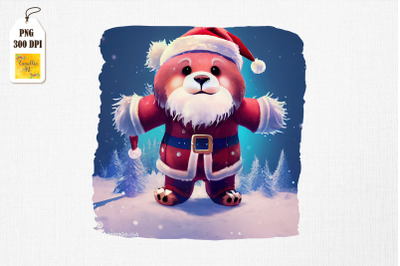 Cute Bear In Santa Outfit Christmas