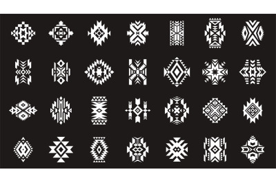 Aztec geometric tattoo. Ethnic abstract decorative ornaments, ancient