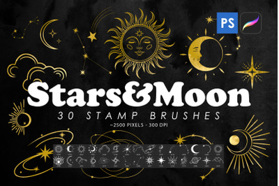 Stars&amp;Moon Stamp Brushes