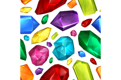 Jewel pattern. Shiny colored gems illustrations for textile design pro