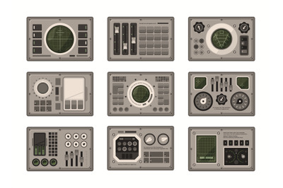 Ui controlling board. Digital dashboard for spaceship controlling disp