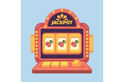 Slot machine. Casino gambling games coins fruits gold money jackpot lu