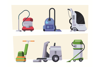 Cleaning equipment. Commercial cleaners with professional tools vacuum