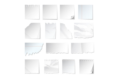 Notes paper. Realistic geometrical notepad papers with sticky tape tor