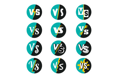 Vs logo. Battle fighting fonts duel characters matchmaking lettering w