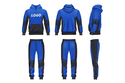 Sport wear. Casual clothes hoodie and pants for active people decent v