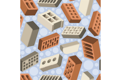 Bricks pattern. Stylized illustrations with construction materials gar