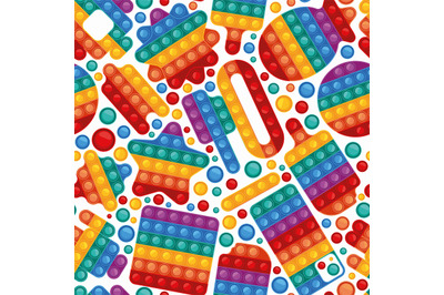 Popit pattern. Antistress colored toys for fingers garish vector seaml