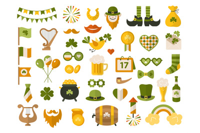 St patrick. Celebration party items green clothes leprechaun with gold