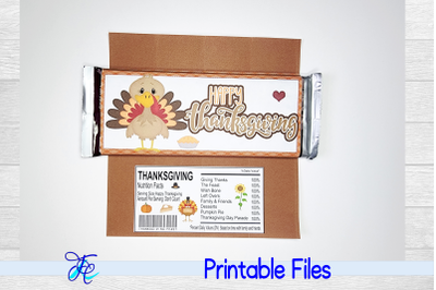Happy Thanksgiving Candy Bar Wrapper