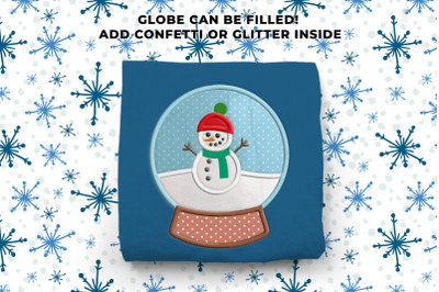 Fillable Snowman Snow Globe | Applique Embroidery