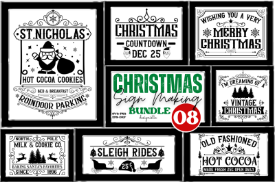 Vintage Colored Christmas Scrapbook Print and Cut Stickers