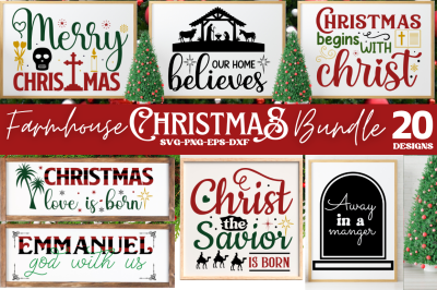 Christmas Farmhouse Sign SVG Bundle