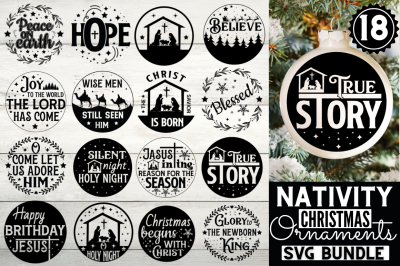 Nativity Christmas Ornament SVG Bundle