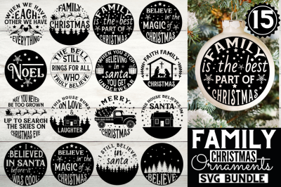 Family Christmas Ornament SVG Bundle