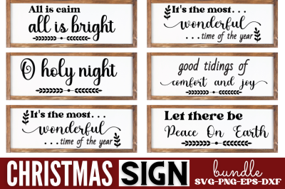 Vintage Christmas Sign SVG Bundle