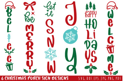 Christmas Porch Sign SVG Bundle