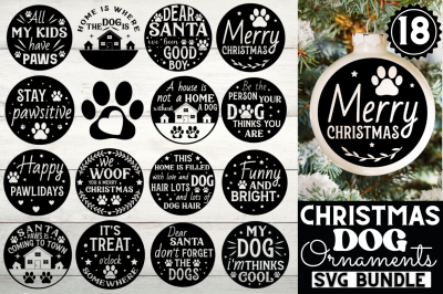 Christmas Dog Ornament SVG Bundle